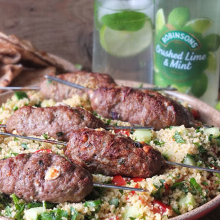 Grilled Lamb Skewers with Feta & Mint