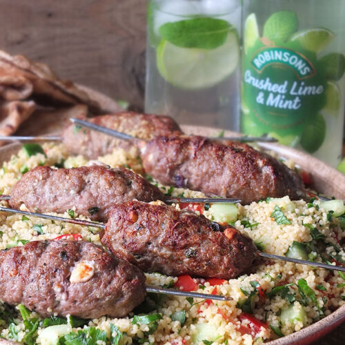 Grilled Lamb Skewers with Feta & Mint Inspired by Robinsons Fruit Cordial Elizabeth's Kitchen