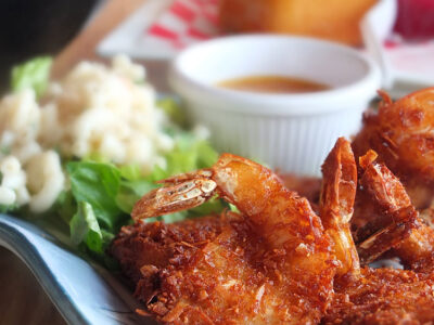 Coconut Shrimp at the West Deck Aruba Dining