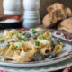 Gluten Free Tagliatelle with a Creamy Mushroom, White Wine & Thyme Sauce