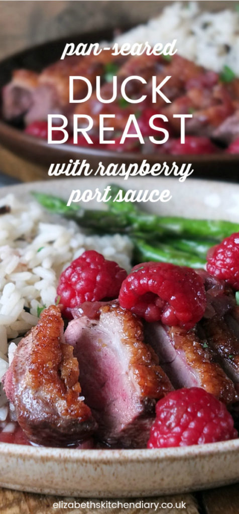 Pan-seared Duck Breast with Raspberry Port Sauce