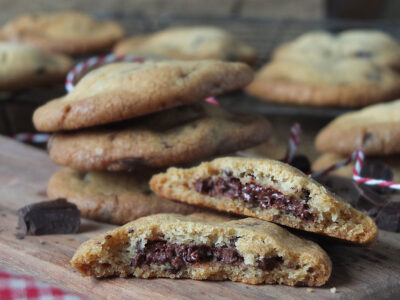 Chocolate Hazelnut Stuffed Chocolate Chip Cookies