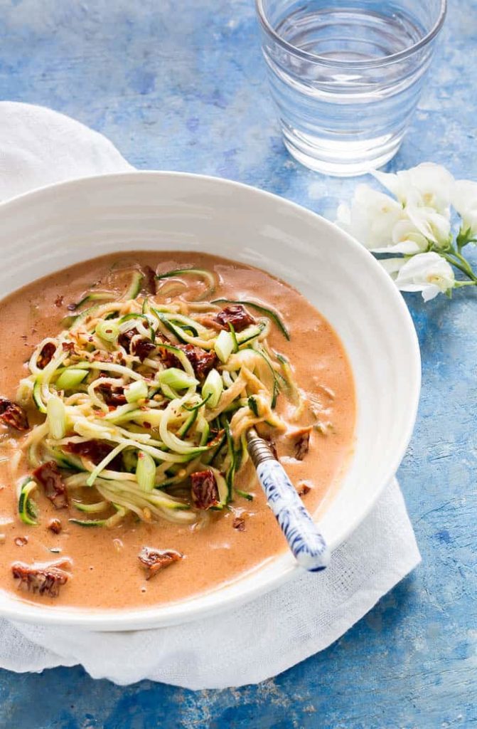 COURGETTI WITH COCONUT MILK AND SUNDRIED TOMATOES {VEGAN, GF} from Recipes from a Pantry