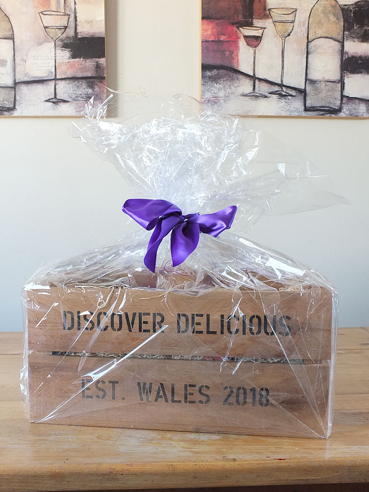 Discover Delicious Hamper Wooden Crate