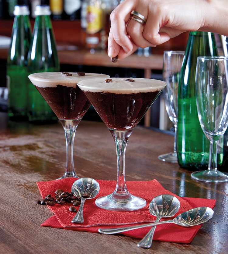 Espresso Martini - a light, chocolatey sponge topped with lashings of mascarpone and coffee beans