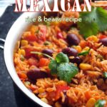 Pinterest pin for spicy Mexican rice. Please share me!