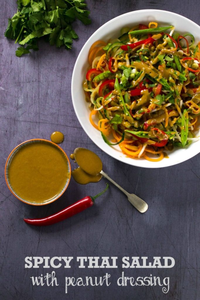 Spicy Thai Salad With Peanut Dressing (Vegan)