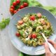 PESTO ZUCCHINI NOODLES WITH SHRIMPS AND FETA