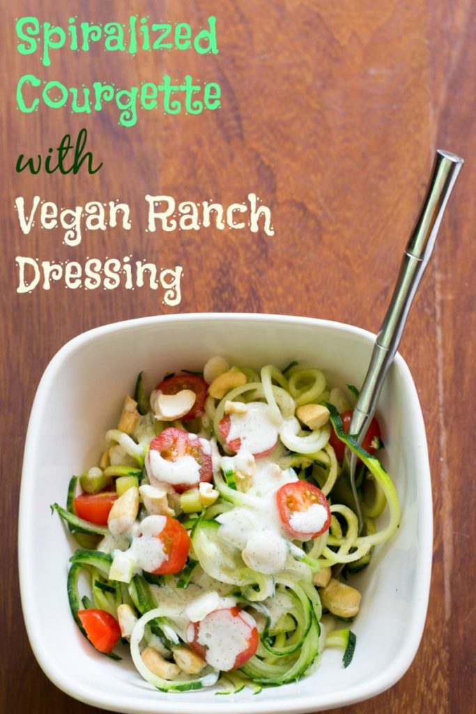 SPIRALIZED COURGETTE SALAD WITH VEGAN RANCH DRESSING from Planet Veggie