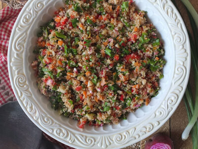 Vegan Summer Quinoa Salad Recipe with Lemon Vinaigrette