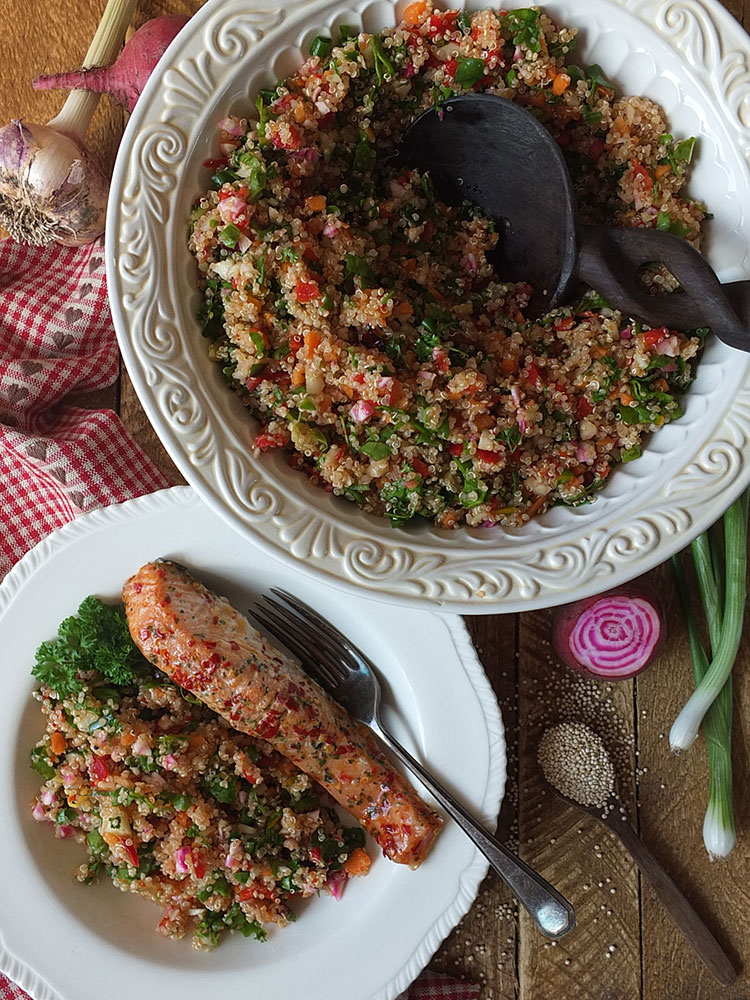 Harissa Tofu Tabbouleh Salad Jars (Vegan GF) - Nourishing Amy