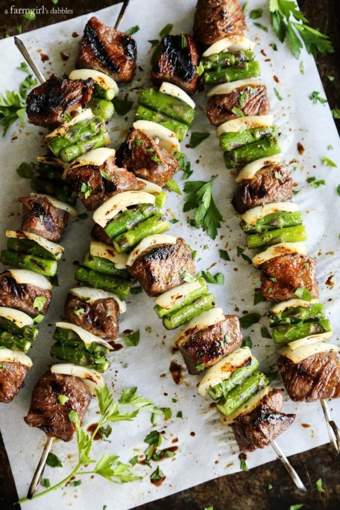 Beef & Asparagus Kebabs