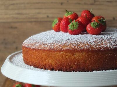 French-Style Strawberry Yogurt Cake