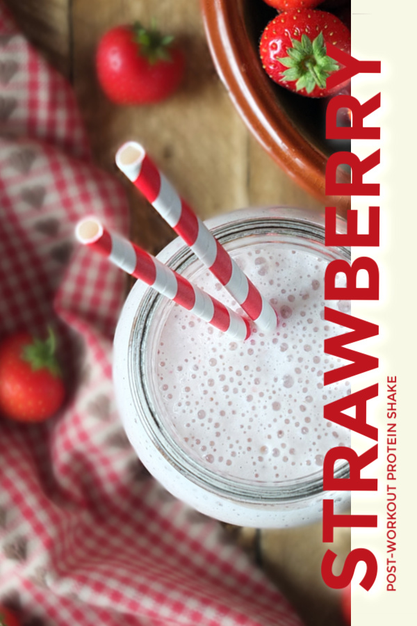 Strawberry Protein Shake #breakfast #smoothie #proteinshake #strawberry