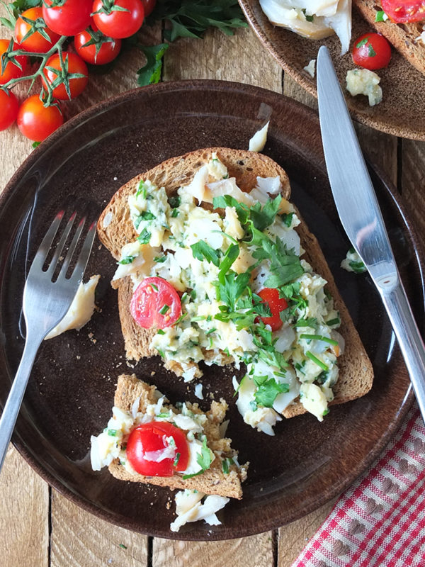 Breakfast Smoked Haddock with Scrambled Eggs - Elizabeth's Kitchen Diary