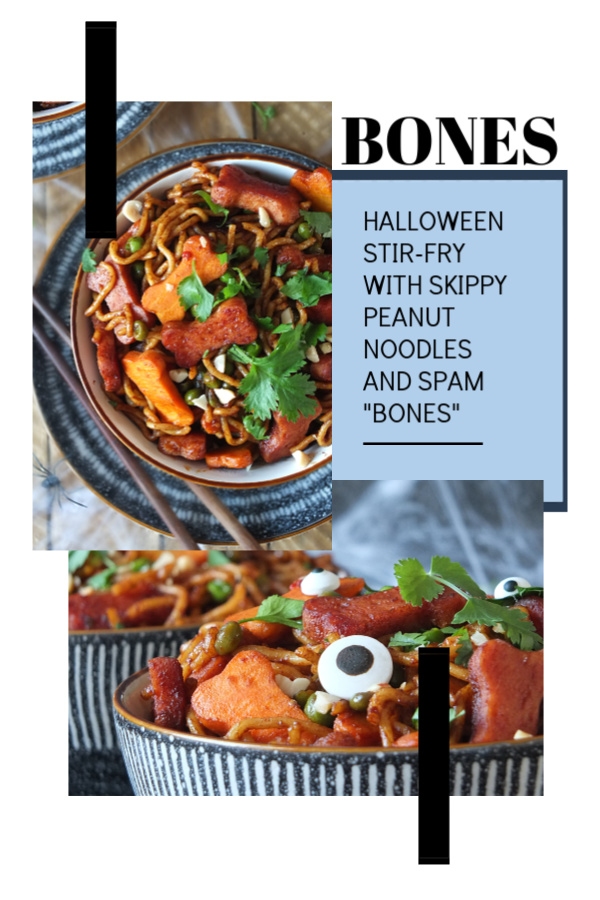 Halloween Stir-Fry with SPAM and SKIPPY #halloween #stirfry #noodles #peanutbutter