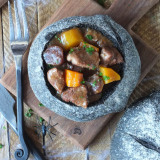 Lamb and Ale Stew in a Bread Bowl