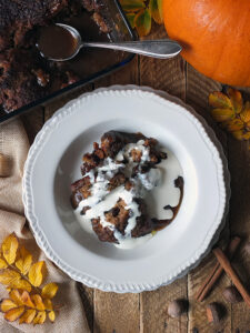 Pumpkin spiced sticky toffee pudding with cream recipe