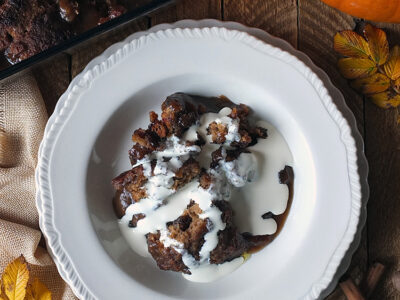Pumpkin spiced sticky toffee pudding with cream recipe