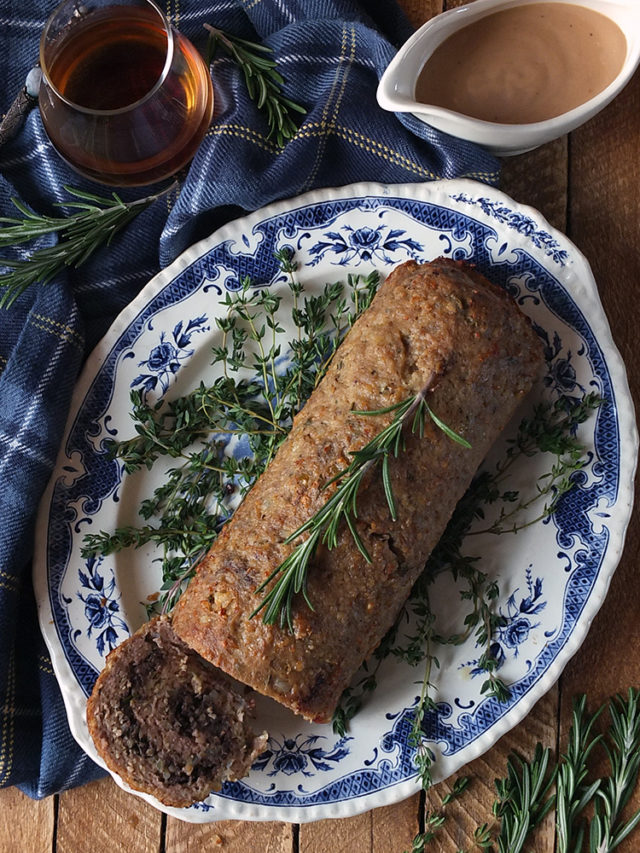Rolled Haggis Stuffed Lamb Meatloaf Recipe Elizabeth's Kitchen Diary