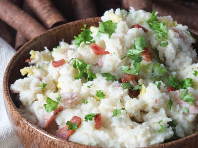 Creamed Salsify with Cabbage, Bacon and Cream