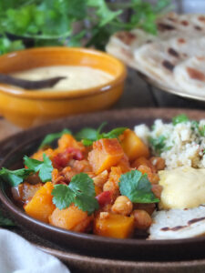 Slow Cooker Harissa Butternut Stew #slowcooker #crockpot #vegetarian