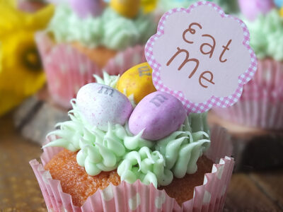 Easy Easter Egg Hunt Cupcake Recipe with mini candy eggs
