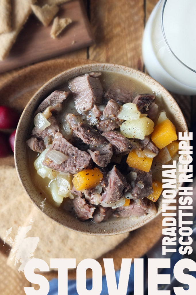 Scottish stovies are the ultimate in Scottish comfort food. Made with the leftovers from Sunday night's roast dinner, it's a super easy Monday meal to make. Serve with oatcakes and sliced beetroot for a true taste of Scotland.  #Scottishfood #lamb #stovies