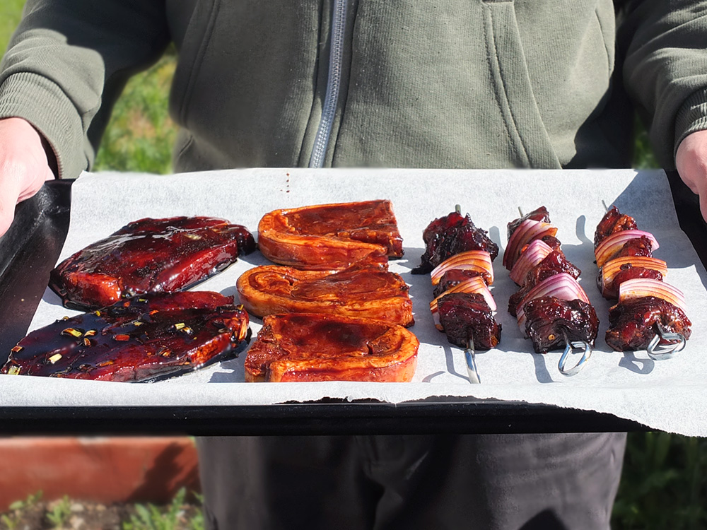 Three super easy Asian-inspired BBQ lamb marinades for lamb steaks, lamb chops and cubed lamb shoulder kebabs. #bbq #barbecuemarinade #marinade #lamb #bbqrecipe #barbecuerecipe