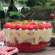 Perfect for summer, this strawberry Prosecco trifle recipe features strawberry jelly, Prosecco-soaked strawberries, homemade Madeira sponge cake, custard and sweetened whipped cream. #prosecco #trifle #strawberryrecipe #elizabethskitchendiary