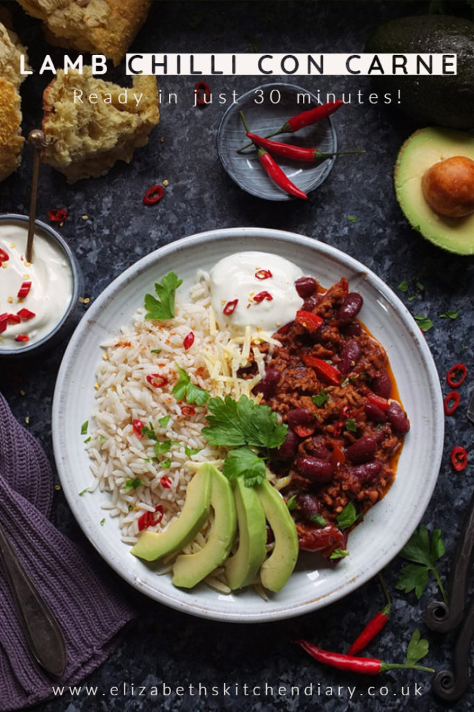 This super easy Chilli con Carne recipe is made with lamb mince, which lends a delicious earthy flavour to the classic dish. Serve with rice, soured cream and slices of creamy avocado - perfect for a midweek meal.