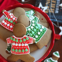 Ugly Christmas Sweater Gingerbread Cookies image - gingerbread men biscuits with decorated icing and sprinkles