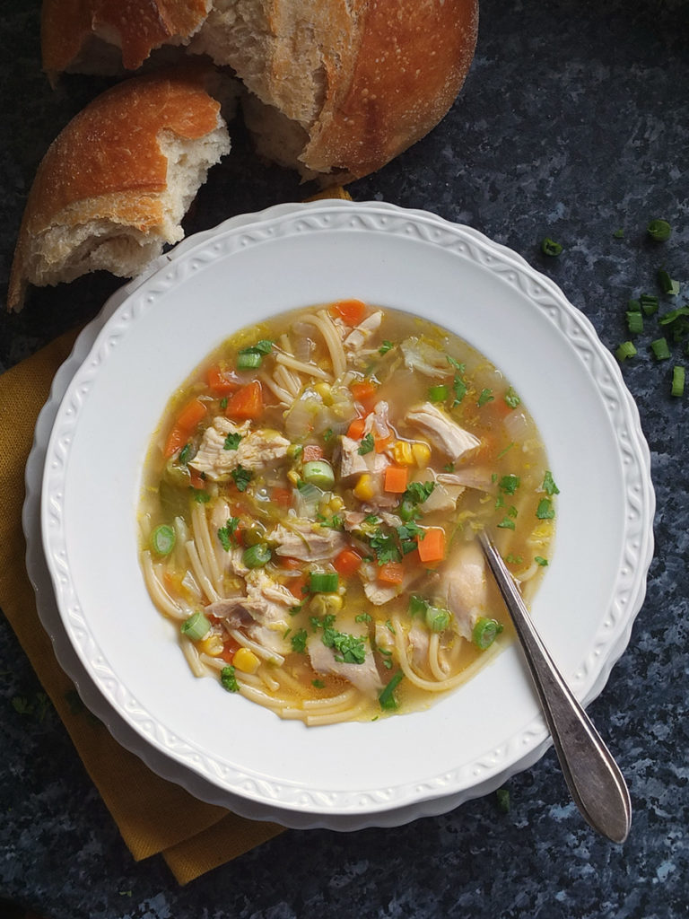Leftover Roast Chicken Noodle Soup Elizabeth's Kitchen Diary