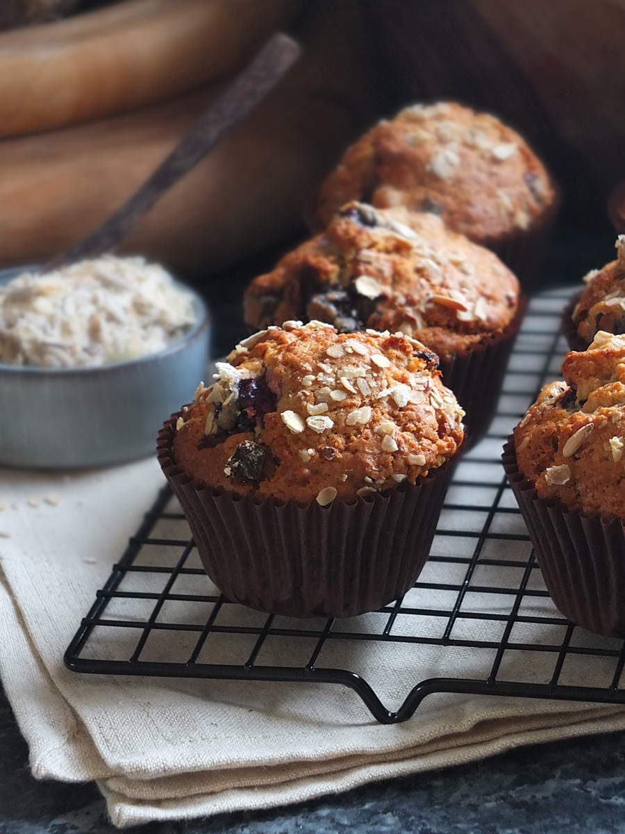 Blueberry Muesli Muffins | Elizabeth&amp;#39;s Kitchen Diary