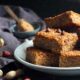 Image of a plate of peanut butter flapjacks.