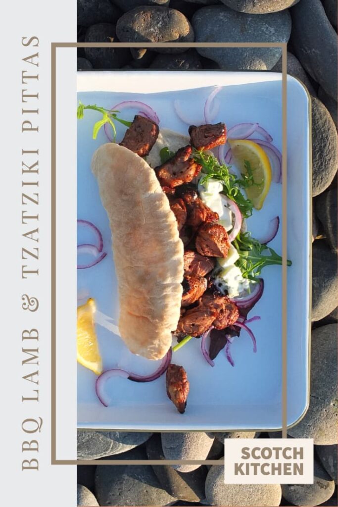 BBQ Lamb pitta recipe pin image