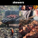 Pinterest pin of bbq lamb skewers recipe