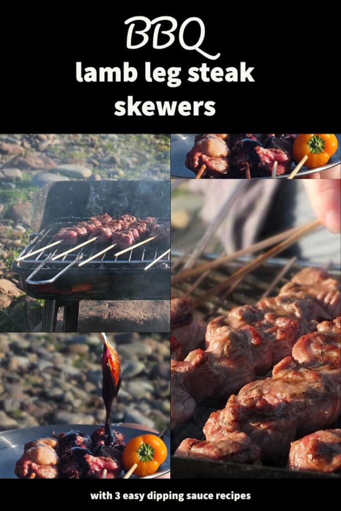 Pinterest pin of bbq lamb skewers recipe