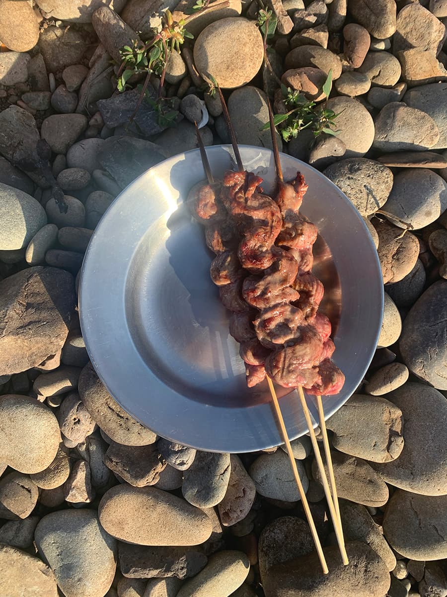 BBQ lamb skewers photo. 