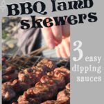 Pinterest pin of bbq lamb skewers recipe