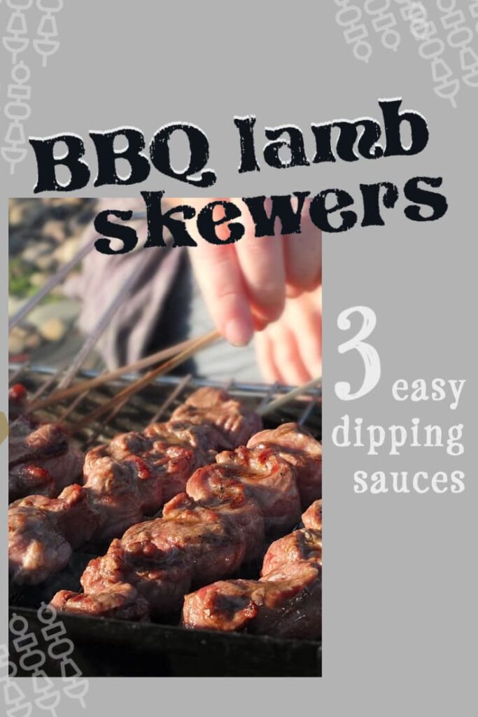 Pinterest pin of bbq lamb skewers recipe