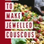 Jewelled couscous pinterest pin.