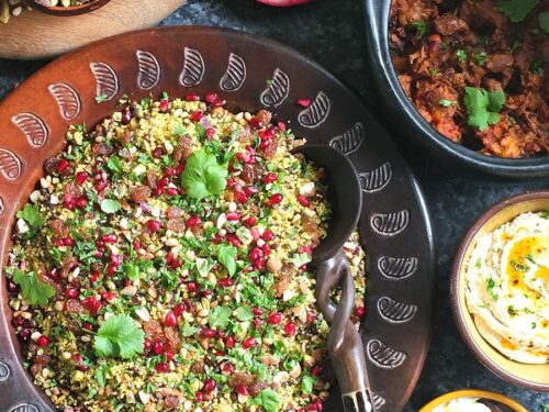 Jewelled Couscous Recipe With Puy Lentils Pomegranate Elizabeth S Kitchen Diary