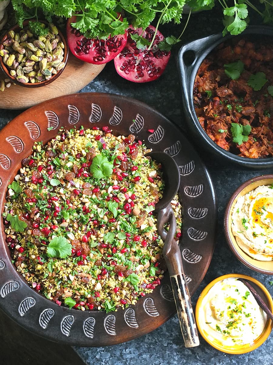 Jewelled Couscous Recipe with Puy Lentils & Pomegranate Elizabeth's