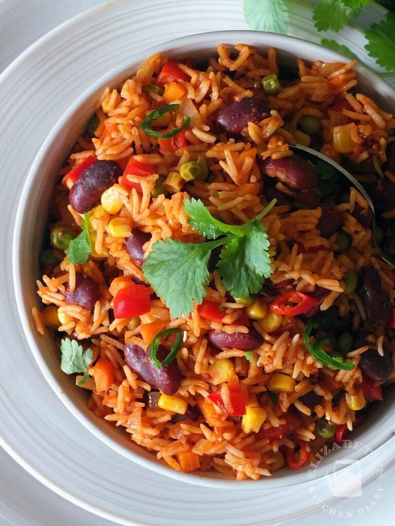 Spicy Mexican Rice and Beans Recipe - Elizabeth's Kitchen Diary