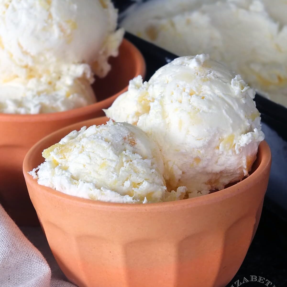 Easy No Churn Orange and Pineapple Ice Cream Elizabeth's Kitchen Diary