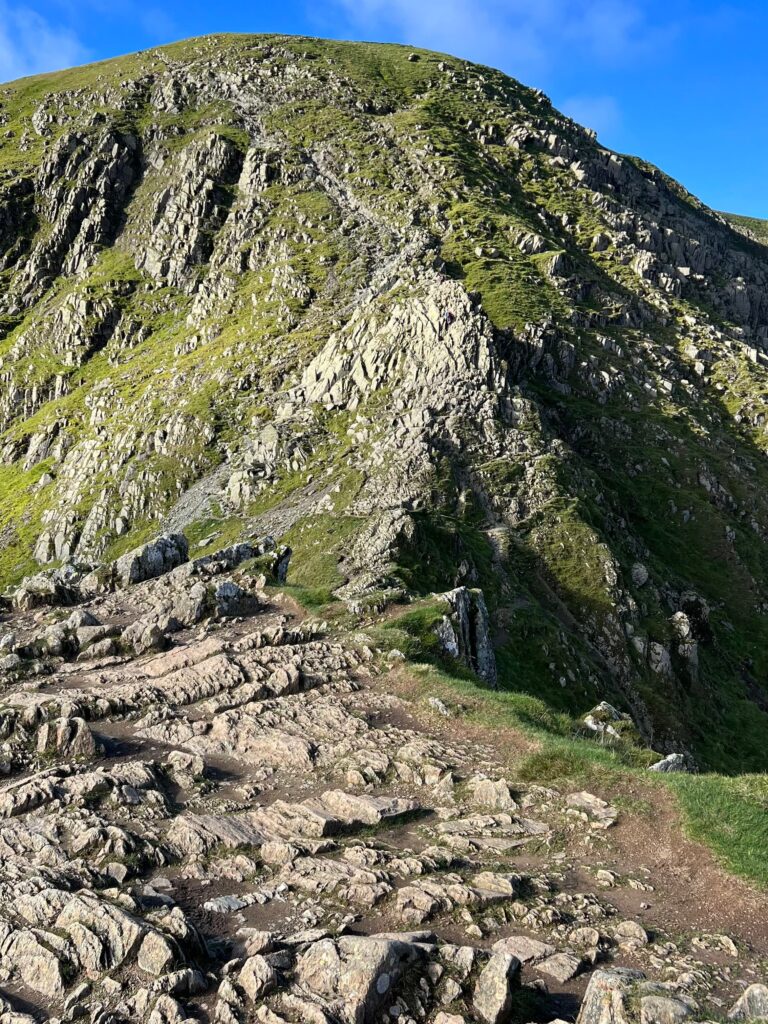 Image of rocky ascent to Helvellyn.