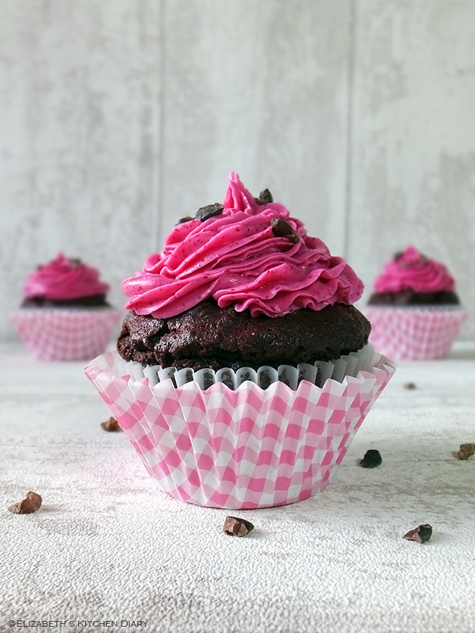 Roasted Beetroot and Raw Cacao Nib Cupcakes