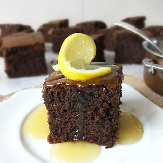 Warm Gingerbread Cake with Lemon Sauce
