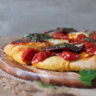 Wild Venison Pizza with Wild Garlic Pesto